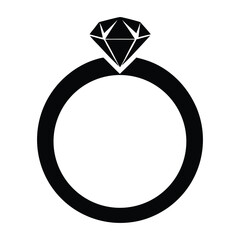Halo Engagement Ring Vector Silhouette