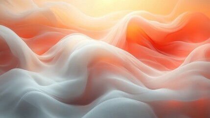 Fototapeta premium Abstract Waves in Orange and White with Artistic Texture Background