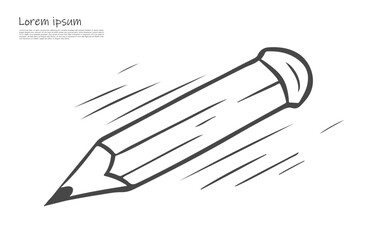 Naklejka premium Fast Pencil Sketch Art with Motion Lines on Transparent Background