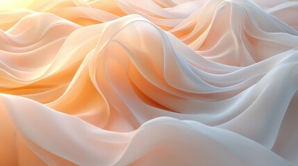 Obraz premium Soft Flowing Fabric Texture with Light Orange and White Hues