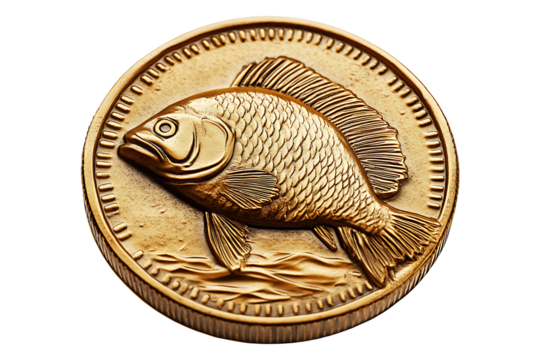 Fishing coin, profit money isolated on transparent background
 - Powered by Adobe