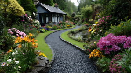Obraz premium garden path made using gravel.