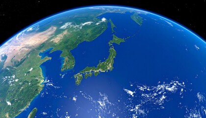宇宙から見た地球の日本列島