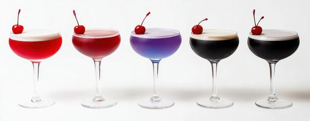 Colorful Cocktails with Cherries
