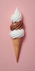 Triple-scoop ice cream cone