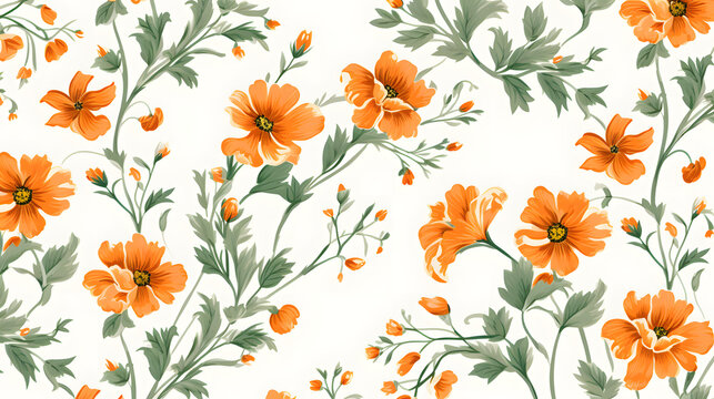 Elegant Seamless Vintage Floral Pattern for Textile Design and Wallpaper Backgrounds