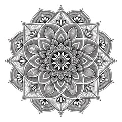 unique black and white mandala design