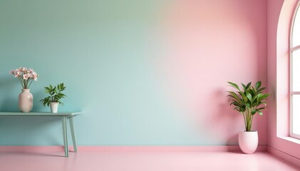 Uniform, pastel-colored wall, ideal for showcasing items, color, clean
