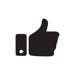 Thumb up icon.Thumb up line vector icon isolated on transparent background. like icon sign. vector illustration eps 10.