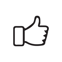 Thumb up icon  like symbol.Yes, good symbol. Flat style and outline stock vector illustration eps 10.