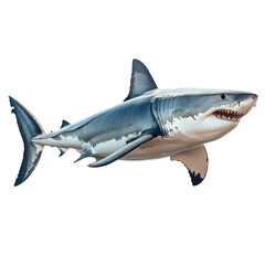 Obraz premium Majestic apex predator: Intricate detailing of a great white shark against void