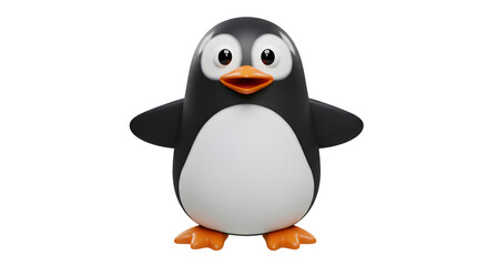 Obraz premium Cartoon penguin illustration against transparent background