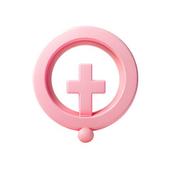 Obraz premium 3D rendering of a pink female symbol on a transparent background