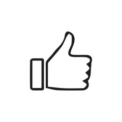 Thumb up and like love, meaning good button vector. For web and application. Illustration isolated on white background. vector illustration eps 10.