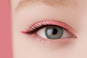 Obraz premium daily makeup look featuring bright sunny minimalism emphasizing one eye accent