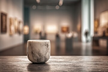 Elegant marble sculpture displayed in a museum gallery.