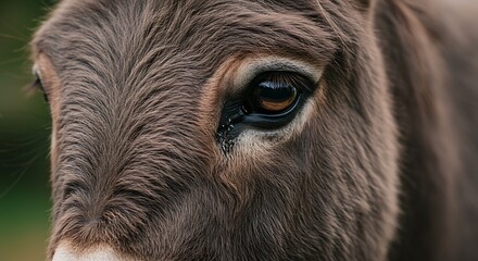 Fototapeta premium Donkeys focused eye with brown fur