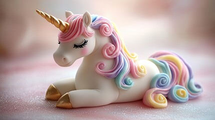 Pastel unicorn cake topper