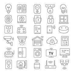 Smart home technology icons collection