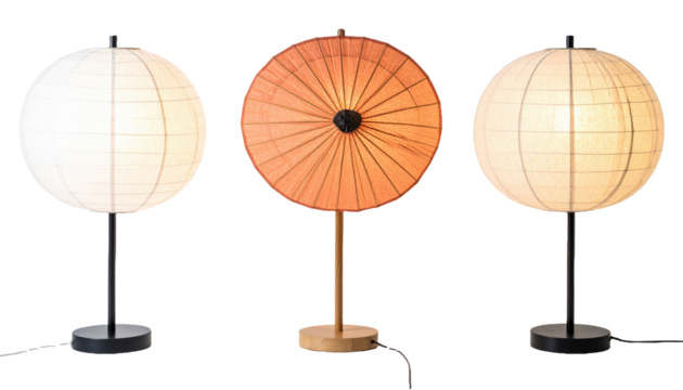 Japandi Floor Lamp collection on white backgrund 
