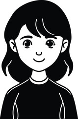 girl in black and white