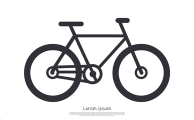 Fototapeta premium Bike Isolated Silhouette with Smooth lines, Cycle Design on White Background