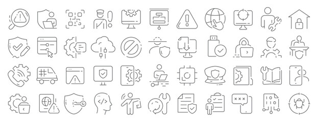 Cybersecurity safety icons digital protection symbol