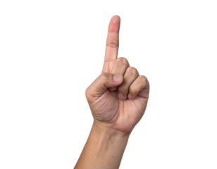 Male hand-hand parts pointing-touching with index finger png material for background transp