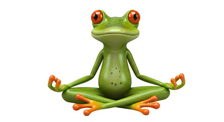 Obraz premium Meditating frog illustration
