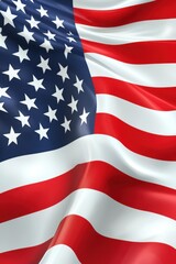 Obraz premium Waving Stars and Stripes Patriotic Symbol Illustration