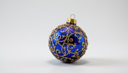 Elegant blue christmas ornament studio decorative item minimalist close-up holiday spirit