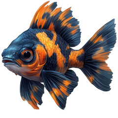 Fototapeta premium Fantastical aquatic creature showcasing intricate scales with vibrant contrasting coloration