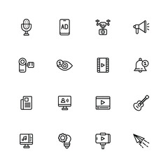 Icons representing digital media marketing activities