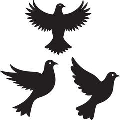 Obraz premium Minimalist Black Dove Silhouette