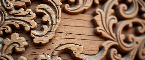 close up of a wood carving pattern