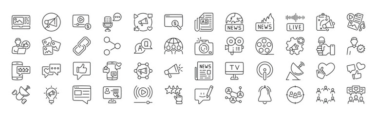 Social media marketing icons for business