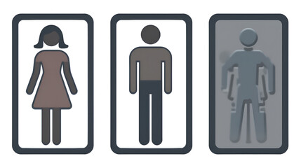 Restroom icon flat set Woman, man public toilet vector for apps or web female and male hygiene washrooms symbol ladies and gentlemen WC bathroom UI icon doorplate isolated on transparent background