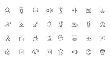 Podcast and Media Icons Illustration