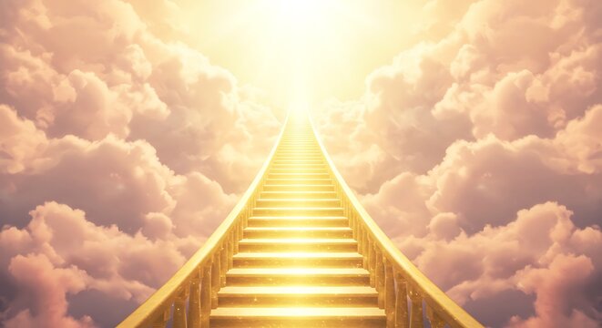 A stylized sketch of heaven opening above a hilltop with a rising figure, centered on a white background for Ascension Day