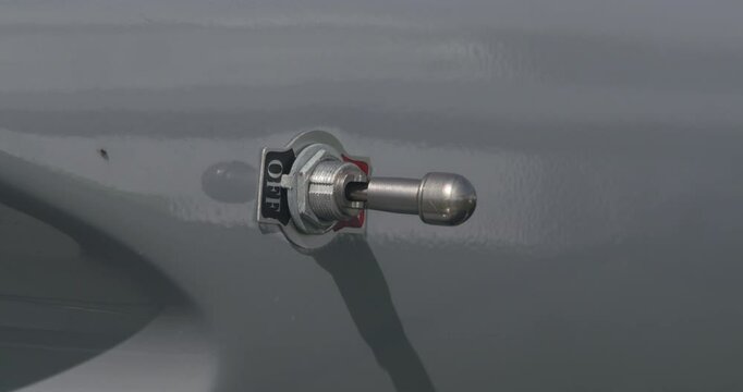 Ignition flip switch knob silver fixture