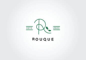 Elegant Minimal Line Art Logo Design with Leaf for Organic Brand or Boutique