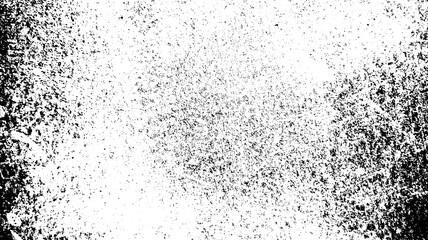 Abstract grunge black and white distressed wall texture background, Isolated on transparent background, PNG	