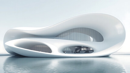  Futuristic Flowing White Architecture Harmonized with Waterscape