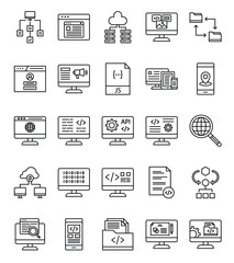 Software engineering icon set of tools