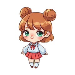 Cute girl cartoon character