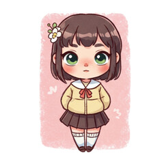 Female students in school uniforms 