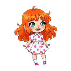 Cartoon girl with blonde hair 