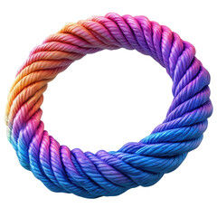 Entwined gradient circle: Vibrant, textured rope creating a mesmerizing circular form