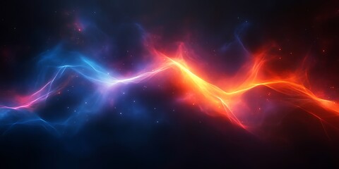 Obraz premium Abstract Energy Wave with Blue and Orange Colors