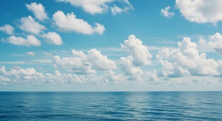 Serene Seascape: A Breathtaking View of the Ocean Under a Cloudy Sky